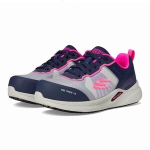 NWT Women’s SKECHERS Carbix-Niyla Carbon toe work sneakers- navy/pink. Size 8.5